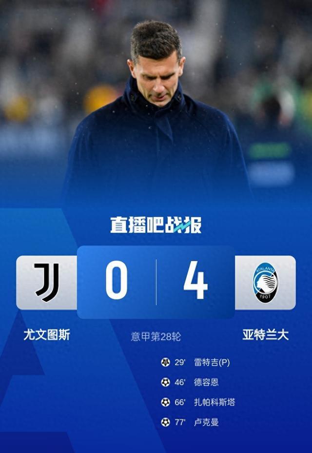 尤文图斯主场告负，跌出意甲前四名